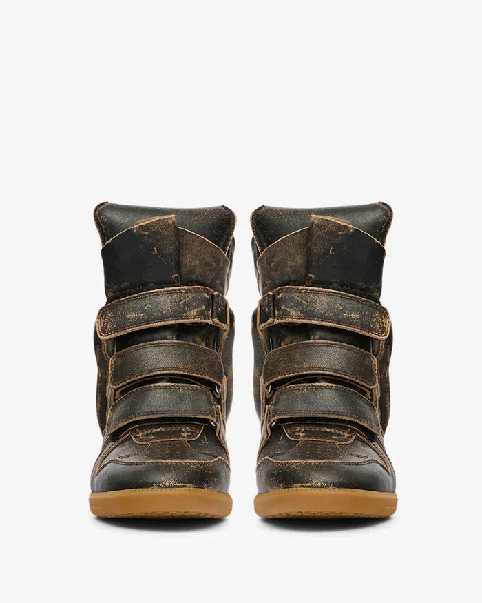 Bekett vintage leather wedge sneakers