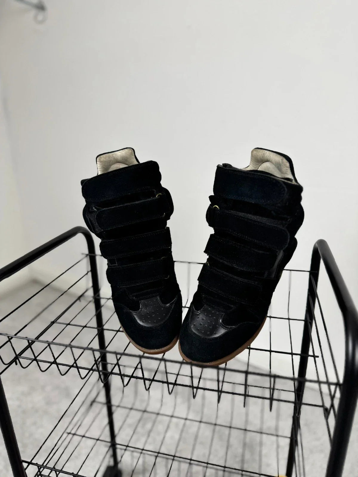 Isabel Marantz Bekett Sneakers Shoes Black Suede Wedge Black