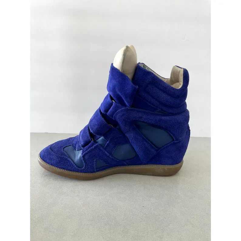 Isabel Marant Tricolor Suede and Leather Bekett Wedge Sneakers