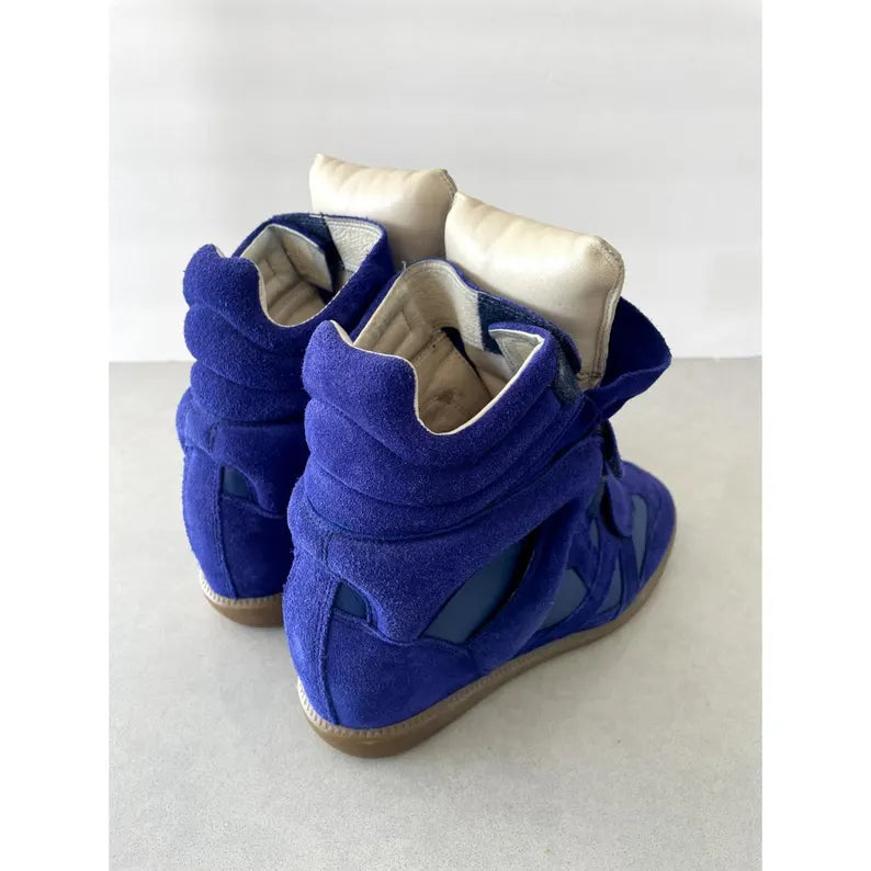 Isabel Marant Tricolor Suede and Leather Bekett Wedge Sneakers