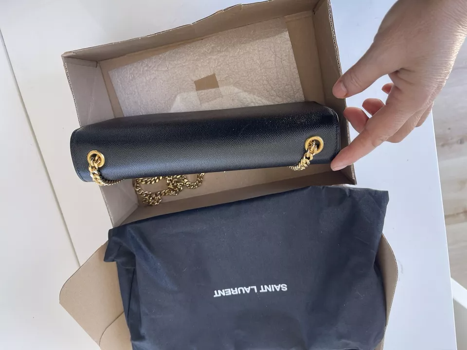 YSL Saint Laurent NERO Medium Crossbody Bag in Grained Leather