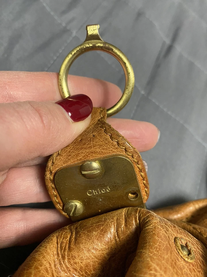 Chloe Paddington Handbag Shoulder Bag Leather Brown Good