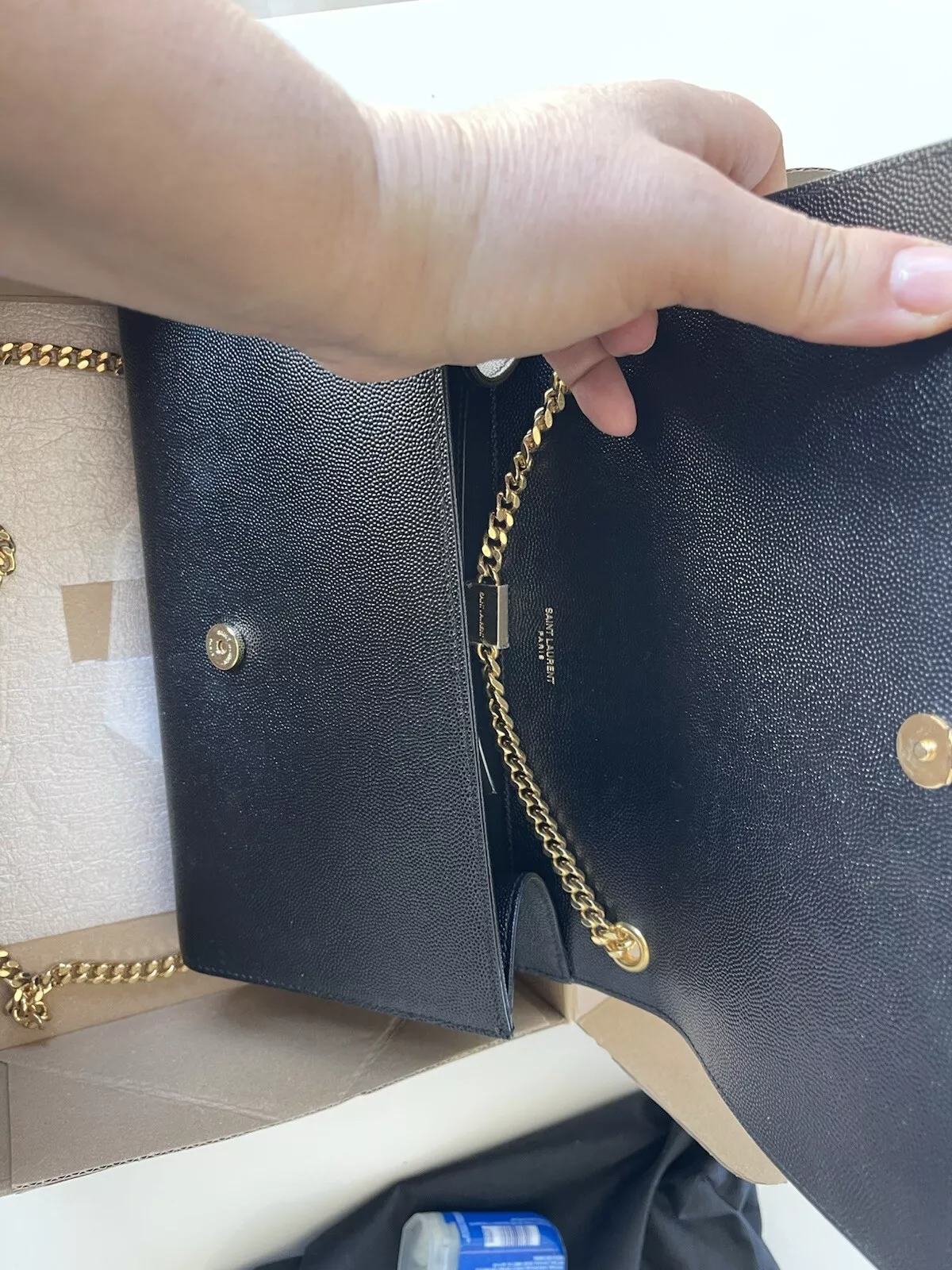 YSL Saint Laurent NERO Medium Crossbody Bag in Grained Leather