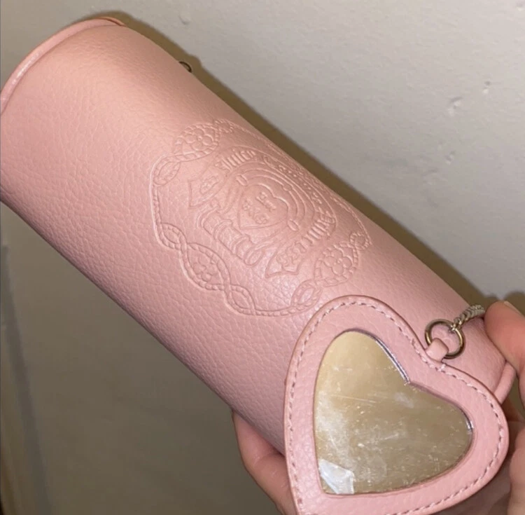 Y2K Juicy Couture Barbie Baby Pink Leather Mini Barrel Bag Tootsie Roll Princess