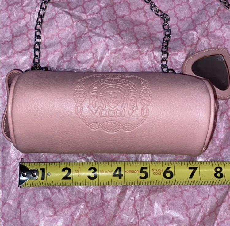 Y2K Juicy Couture Barbie Baby Pink Leather Mini Barrel Bag Tootsie Roll Princess