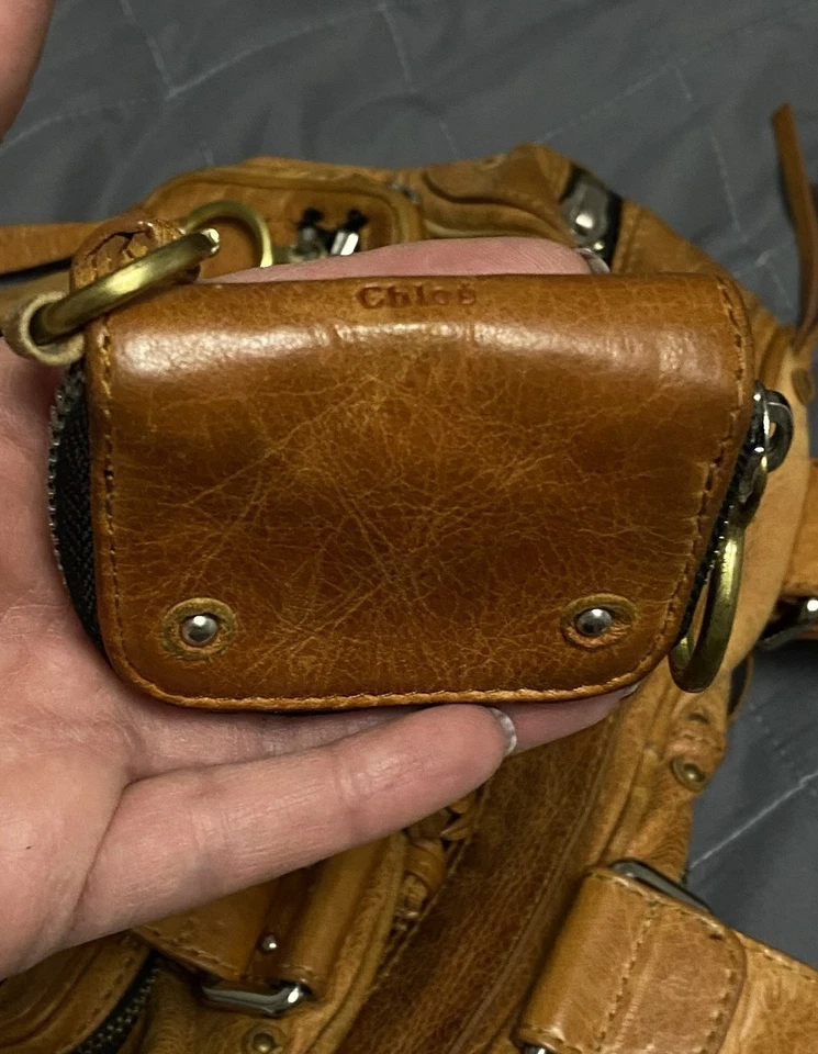 Chloe Paddington Handbag Shoulder Bag Leather Brown Good