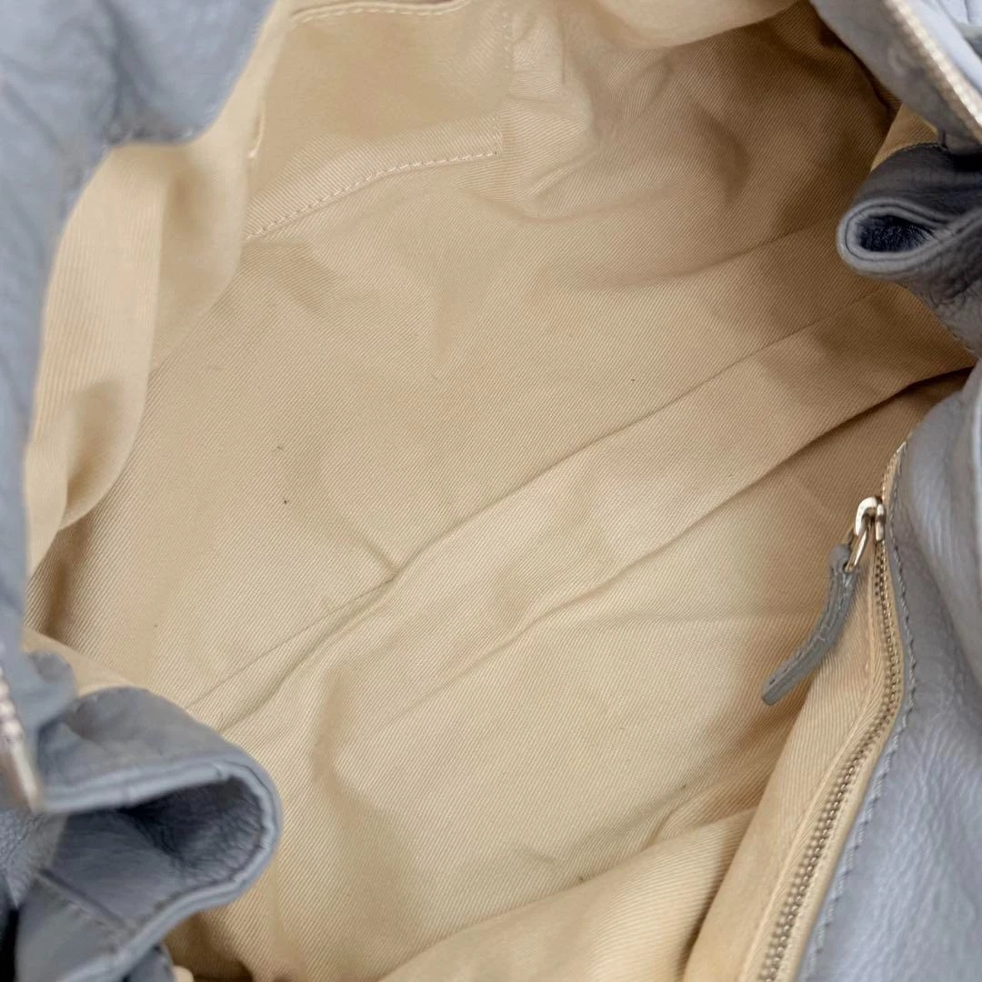 Chloe Paddington Handbag Tote Bag Leather Sky Blue Padlock Key Gold 0924