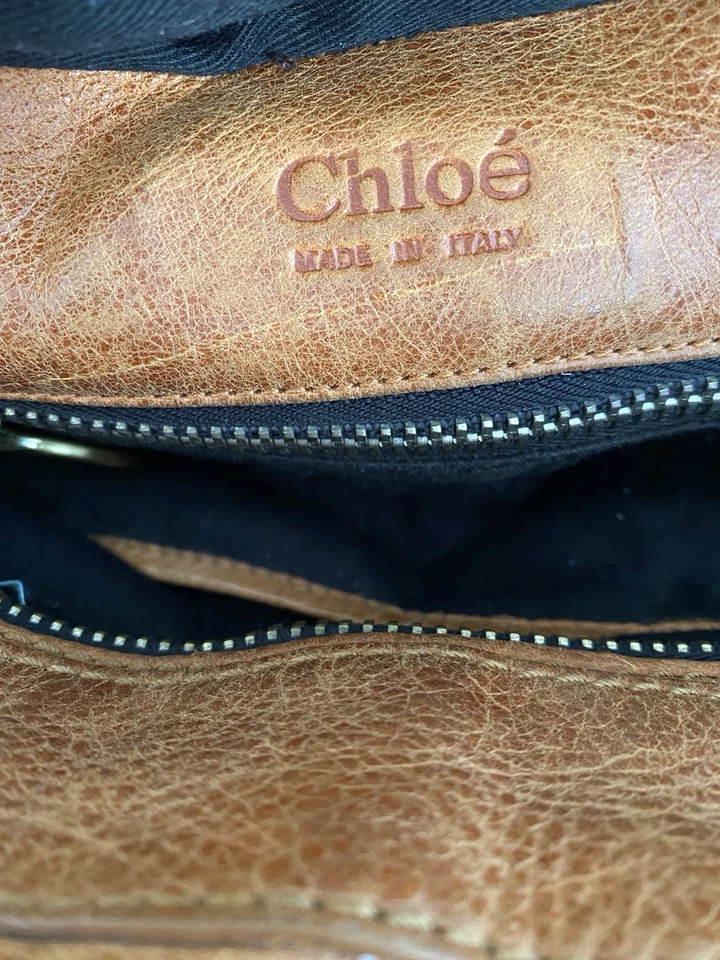 Chloe Paddington Handbag Shoulder Bag Leather Brown Good