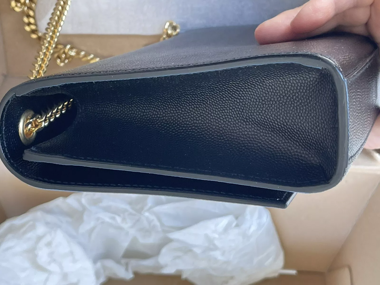 YSL Saint Laurent NERO Medium Crossbody Bag in Grained Leather