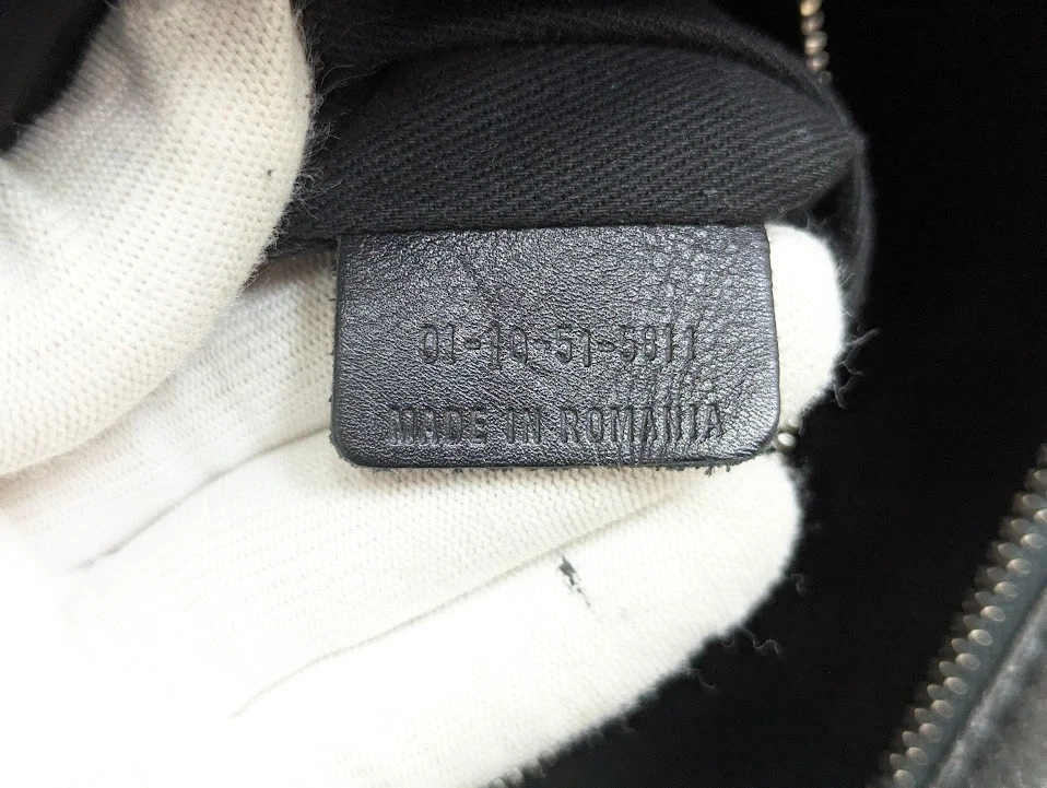 Chloe Paddington Leather Boston Bag Padlock Key Metal Gray Silver Authentic