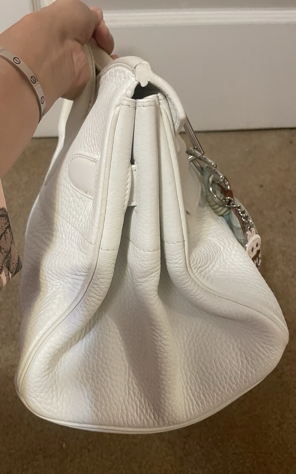 Hermès Birkin Shoulder Bag White Clemence Leather JPG by Jean Paul Gaultier (Rare)