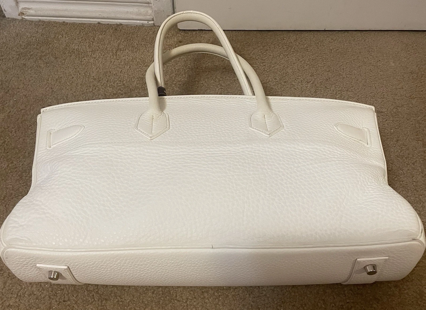 Hermès Birkin Shoulder Bag White Clemence Leather JPG by Jean Paul Gaultier (Rare)