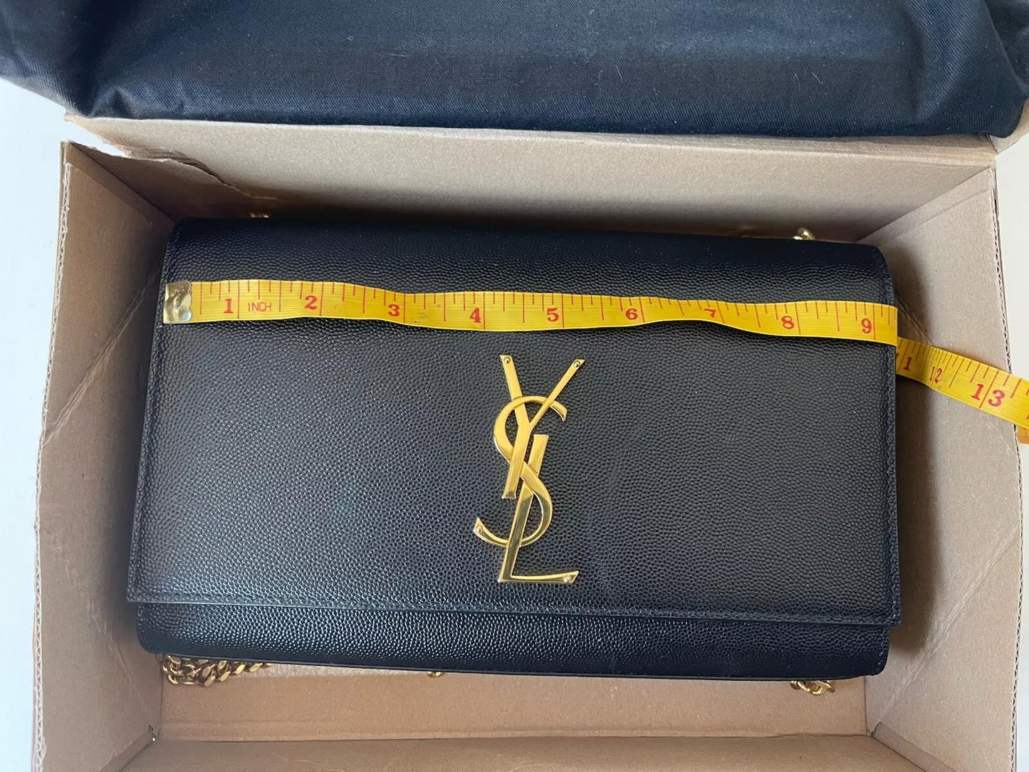 YSL Saint Laurent NERO Medium Crossbody Bag in Grained Leather