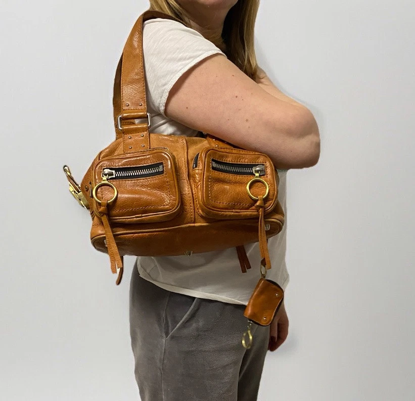 Chloe Paddington Handbag Shoulder Bag Leather Brown Good