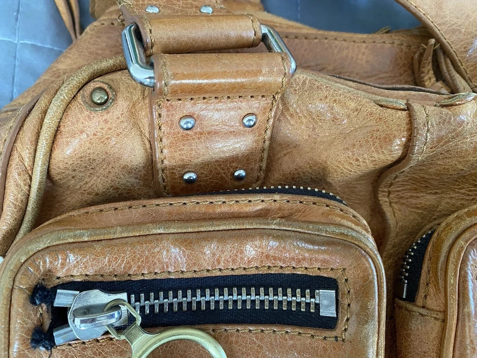 Chloe Paddington Handbag Shoulder Bag Leather Brown Good