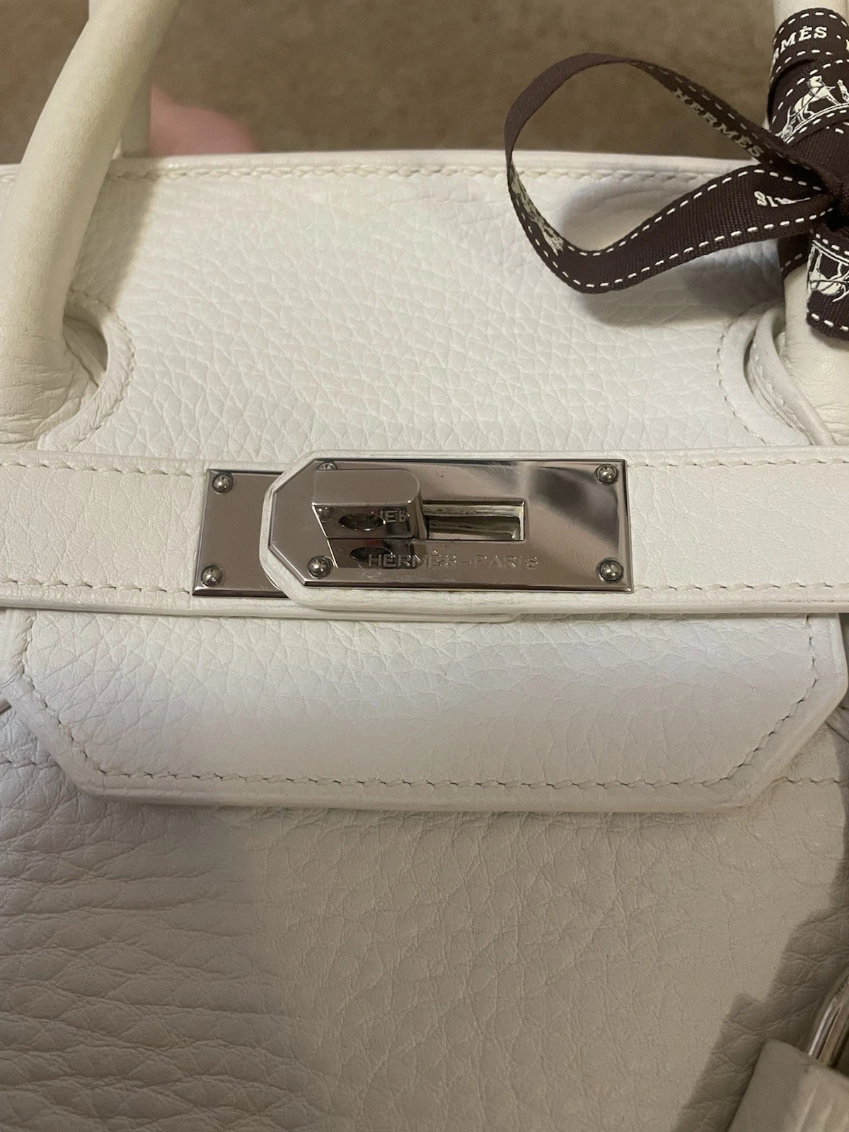 Hermès Birkin Shoulder Bag White Clemence Leather JPG by Jean Paul Gaultier (Rare)