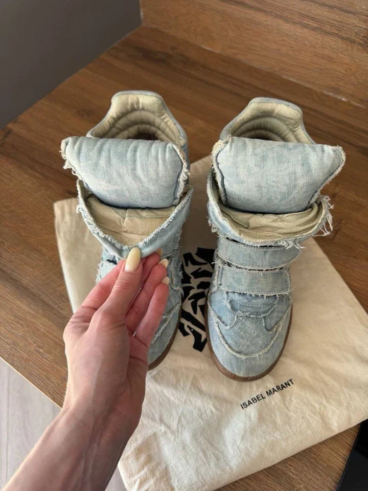 Isabel Marantz Sneakers Shoes Black Suede & Gold